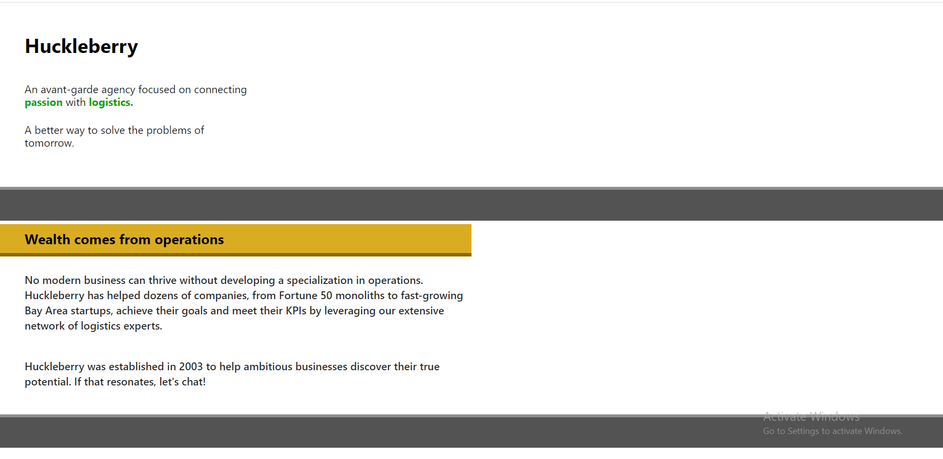 A screenshot of Huckleberry website