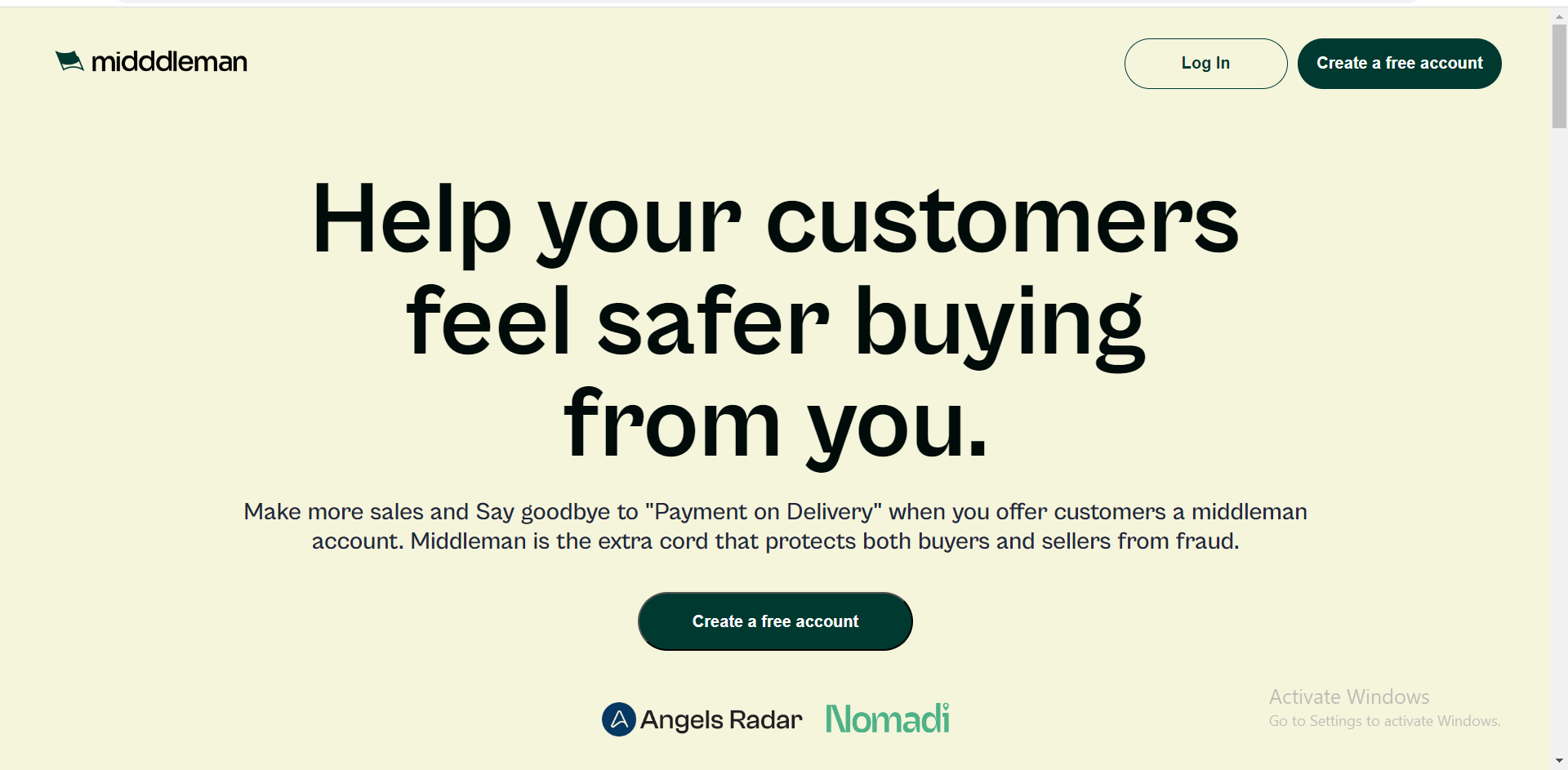A screenshot of Middleman clone website